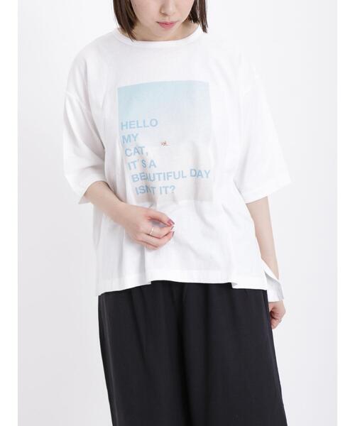 sm2rhythm(サマンサモスモスリズム)の「グラフィックプリントTシャツ(Tシャツ/カットソー・レディース・グリーン/ピンク/オフホワイト・F)」の4枚目の写真