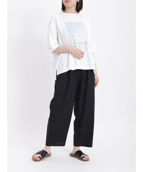 sm2rhythm(サマンサモスモスリズム)の「グラフィックプリントTシャツ(Tシャツ/カットソー・レディース・グリーン/ピンク/オフホワイト・F)」の9枚目の写真