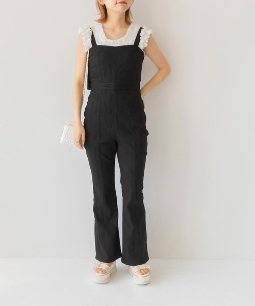 RANDA（ランダ）の「ビスチェライクサロペット（サロペット/オーバーオール・レディース・ブラック/ブルー/ベージュ・0/1）」の2枚目の写真