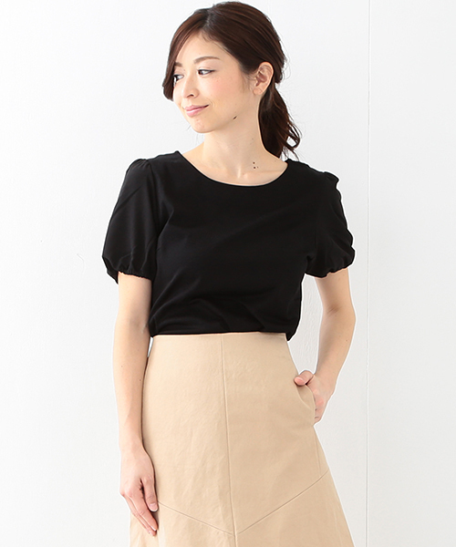 Demi-Luxe BEAMS（デミルクス ビームス）の「Demi-Luxe BEAMS / パフスリーブ プルオーバー（Tシャツ/カットソー・レディース・オフホワイト/ライトグレー/ブラック・ONE SIZE）」の2枚目の写真