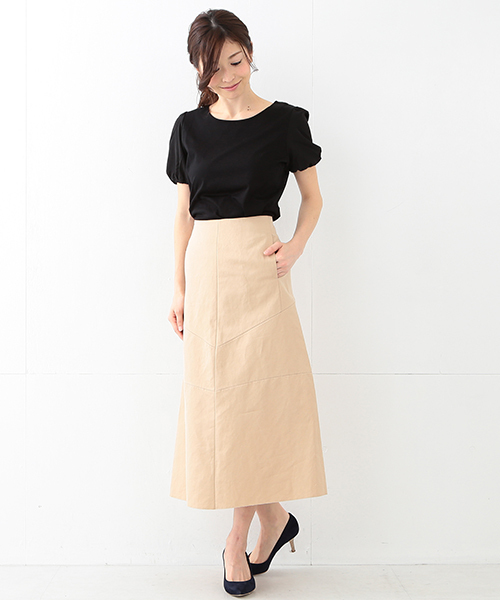 Demi-Luxe BEAMS（デミルクス ビームス）の「Demi-Luxe BEAMS / パフスリーブ プルオーバー（Tシャツ/カットソー・レディース・オフホワイト/ライトグレー/ブラック・ONE SIZE）」の19枚目の写真