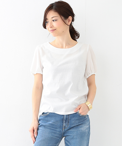 Demi-Luxe BEAMS（デミルクス ビームス）の「Demi-Luxe BEAMS / パフスリーブ プルオーバー（Tシャツ/カットソー・レディース・オフホワイト/ライトグレー/ブラック・ONE SIZE）」の20枚目の写真