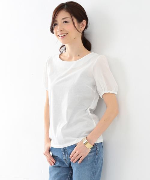 Demi-Luxe BEAMS（デミルクス ビームス）の「Demi-Luxe BEAMS / パフスリーブ プルオーバー（Tシャツ/カットソー・レディース・オフホワイト/ライトグレー/ブラック・ONE SIZE）」の8枚目の写真