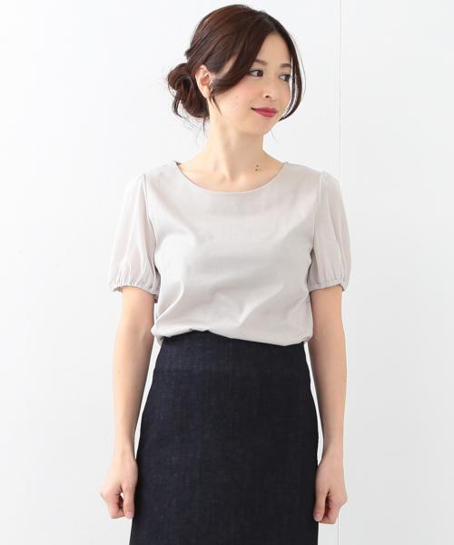 Demi-Luxe BEAMS（デミルクス ビームス）の「Demi-Luxe BEAMS / パフスリーブ プルオーバー（Tシャツ/カットソー・レディース・オフホワイト/ライトグレー/ブラック・ONE SIZE）」の9枚目の写真