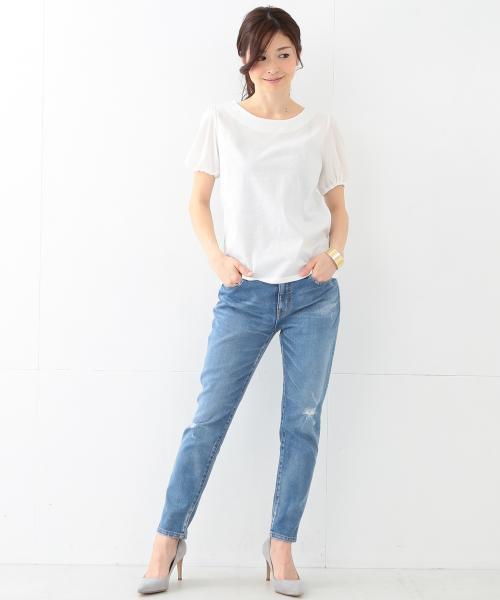 Demi-Luxe BEAMS（デミルクス ビームス）の「Demi-Luxe BEAMS / パフスリーブ プルオーバー（Tシャツ/カットソー・レディース・オフホワイト/ライトグレー/ブラック・ONE SIZE）」の10枚目の写真