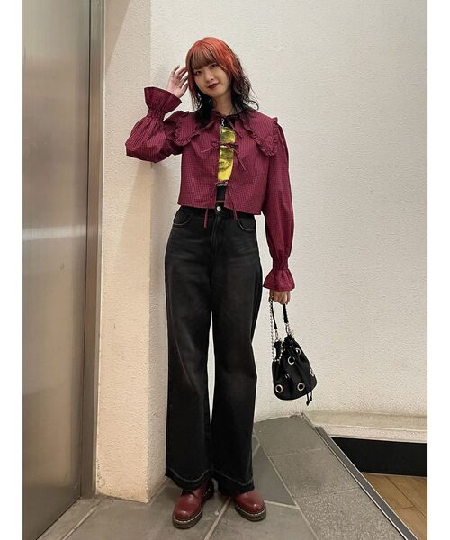 jouetie（ジュエティ）の「フリルカラー2WAYブラウス（シャツ/ブラウス・レディース・レッド/オフホワイト/イエロー・MEDIUM）」の14枚目の写真