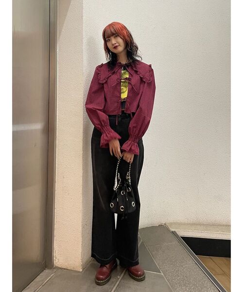 jouetie（ジュエティ）の「フリルカラー2WAYブラウス（シャツ/ブラウス・レディース・レッド/オフホワイト/イエロー・MEDIUM）」の19枚目の写真