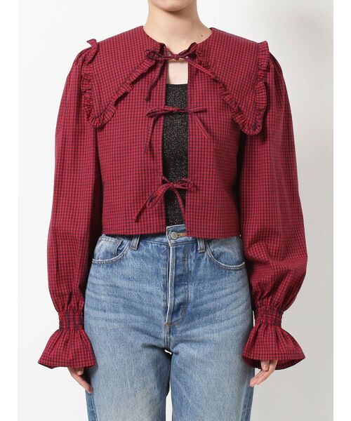 jouetie（ジュエティ）の「フリルカラー2WAYブラウス（シャツ/ブラウス・レディース・レッド/オフホワイト/イエロー・MEDIUM）」の21枚目の写真