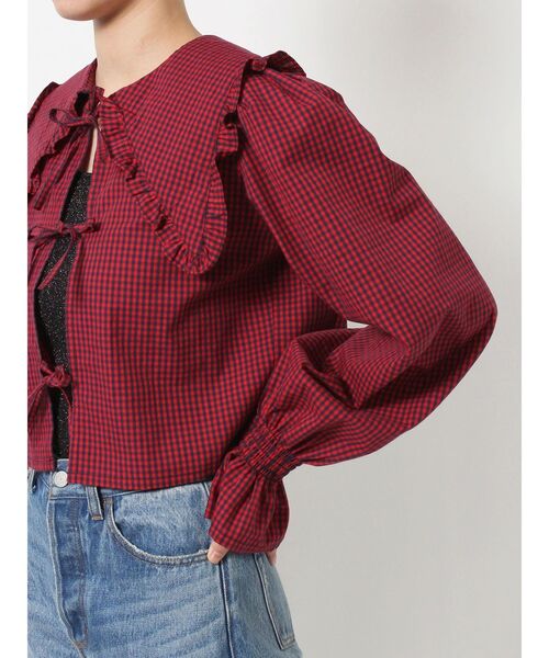 jouetie（ジュエティ）の「フリルカラー2WAYブラウス（シャツ/ブラウス・レディース・レッド/オフホワイト/イエロー・MEDIUM）」の11枚目の写真