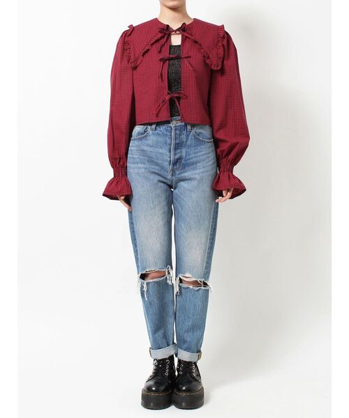 jouetie（ジュエティ）の「フリルカラー2WAYブラウス（シャツ/ブラウス・レディース・レッド/オフホワイト/イエロー・MEDIUM）」の17枚目の写真