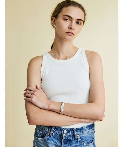 THE SHINZONE(ザ シンゾーン)の「THE SHINZONE | CIRCULAR RIB TT WOMEN(タンクトップ・レディース・ブラック/ホワイト・F)」の1枚目の写真