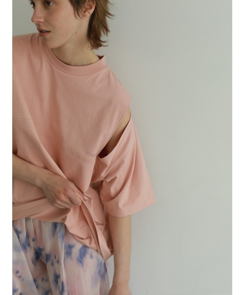 AMAIL（アマイル）の「Cut out over cloth（Tシャツ/カットソー・レディース・ホワイト/ピンク・FREE）」の9枚目の写真