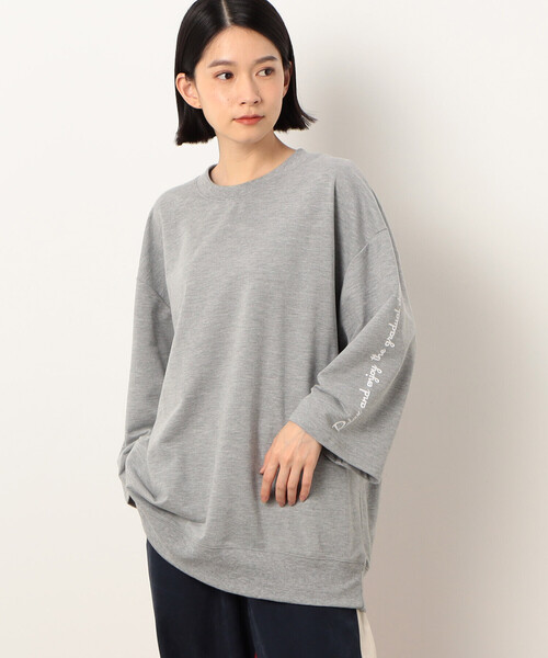 Purple&Yellow（パープルアンドイエロー）の「Ｔ／Ｃインレイ メッセージプリント ７分袖プルオーバー（Tシャツ/カットソー・メンズ・グレイッシュベージュ/パープル/グレー・SMALL/MEDIUM/LARGE）」の22枚目の写真