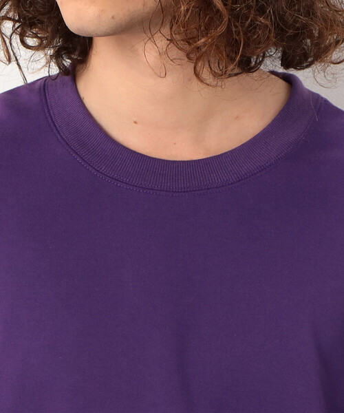 Purple&Yellow（パープルアンドイエロー）の「Ｔ／Ｃインレイ メッセージプリント ７分袖プルオーバー（Tシャツ/カットソー・メンズ・グレイッシュベージュ/パープル/グレー・SMALL/MEDIUM/LARGE）」の12枚目の写真