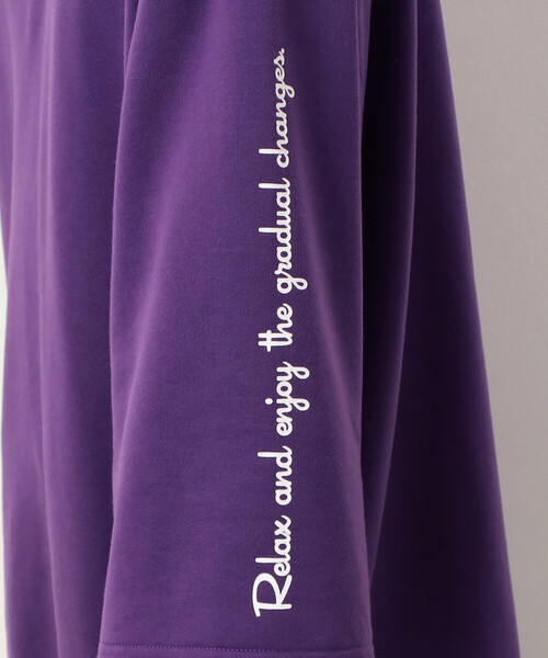 Purple&Yellow（パープルアンドイエロー）の「Ｔ／Ｃインレイ メッセージプリント ７分袖プルオーバー（Tシャツ/カットソー・メンズ・グレイッシュベージュ/パープル/グレー・SMALL/MEDIUM/LARGE）」の14枚目の写真