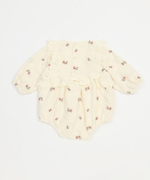 petit main(プティマイン)の「花刺繍ロンパース(ロンパース・キッズ・アイボリー/ライトブルー/ブラック・80cm/70cm)」の5枚目の写真