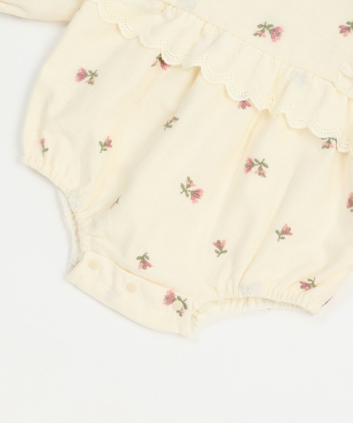 petit main(プティマイン)の「花刺繍ロンパース(ロンパース・キッズ・アイボリー/ライトブルー/ブラック・80cm/70cm)」の7枚目の写真