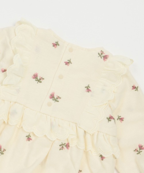 petit main(プティマイン)の「花刺繍ロンパース(ロンパース・キッズ・アイボリー/ライトブルー/ブラック・80cm/70cm)」の9枚目の写真