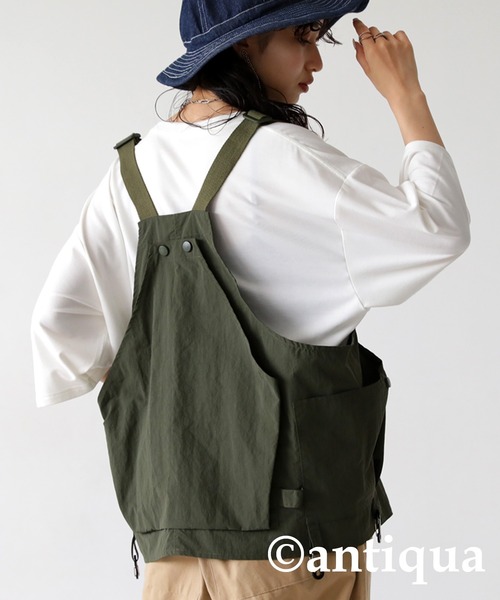 antiqua（アンティカ）の「UVカット撥水ハントベスト（ベスト・レディース・ブラック/カーキ・FREE）」の14枚目の写真