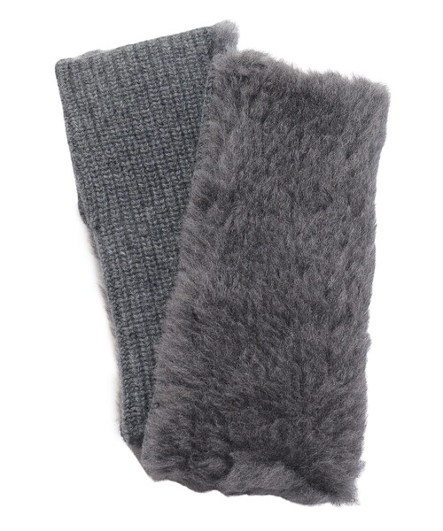 ANAYI(アナイ)の「ボアコンビニットグローブ(手袋・レディース・チャコールグレー/キャメル・FREE)」の19枚目の写真