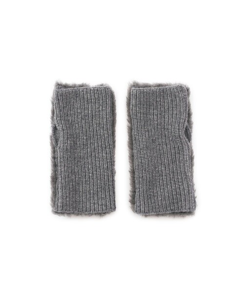 ANAYI(アナイ)の「ボアコンビニットグローブ(手袋・レディース・チャコールグレー/キャメル・FREE)」の16枚目の写真