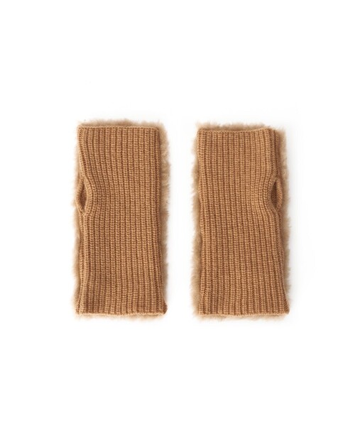 ANAYI(アナイ)の「ボアコンビニットグローブ(手袋・レディース・チャコールグレー/キャメル・FREE)」の7枚目の写真