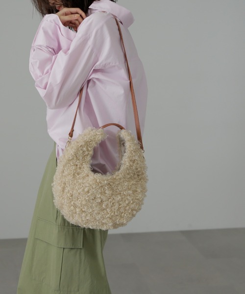 FREE'S MART(フリーズマート)の「◆ムーンワンショルバッグ(ショルダーバッグ・レディース・ベージュ系その他/ブラック・フリ-)」の6枚目の写真