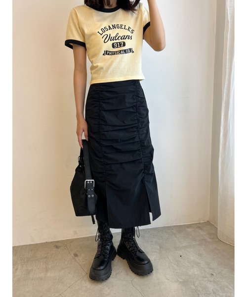 WC(ダブル シー)の「ドロストナイロンロングスカート(スカート・レディース・アイボリー/ブラック・FREE)」の13枚目の写真