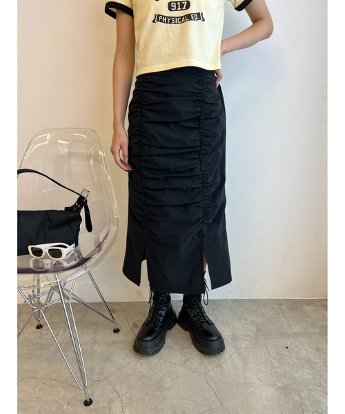 WC(ダブル シー)の「ドロストナイロンロングスカート(スカート・レディース・アイボリー/ブラック・FREE)」の17枚目の写真