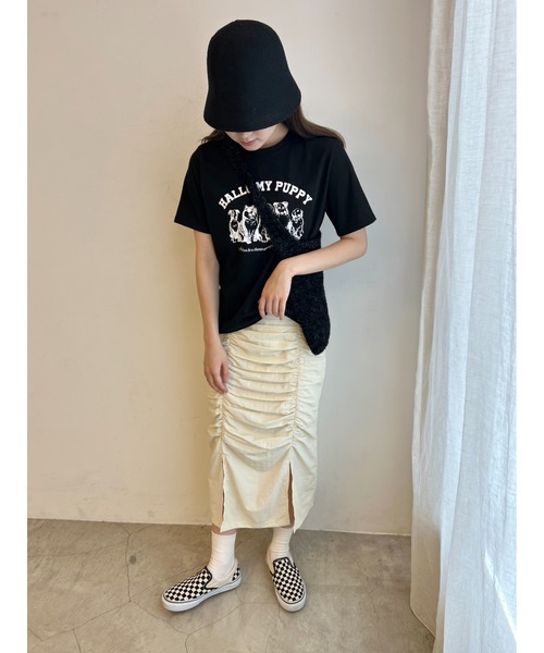 WC(ダブル シー)の「ドロストナイロンロングスカート(スカート・レディース・アイボリー/ブラック・FREE)」の10枚目の写真