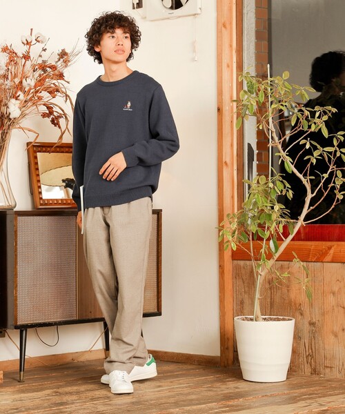 BEAMS HEART(ビームスハート)の「【ユニセックス】ベアー 刺繍 クルーネック ニット(ニット/セーター・メンズ・ホワイト/ネイビー/インディゴブルー/グレー・SMALL/MEDIUM/LARGE)」の9枚目の写真