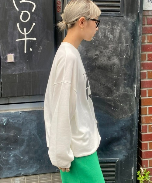 CIAOPANIC TYPY（チャオパニックティピー）の「【ユニセックス】ソフトタッチプリントドロストロンTee（Tシャツ/カットソー・メンズ・グリーン/アイボリー/ホワイト/チャコールグレー・MEDIUM/LARGE）」の6枚目の写真