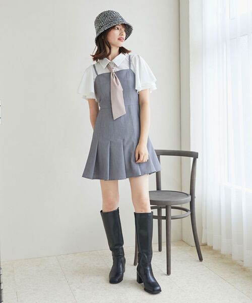 MAJESTIC LEGON（マジェスティックレゴン）の「スカーフリボンセットシャツ（シャツ/ブラウス・レディース・ブラック/オフホワイト/ホワイト系その他・MEDIUM）」の10枚目の写真