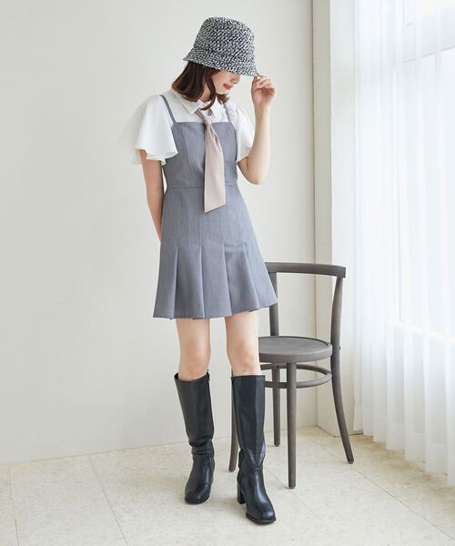 MAJESTIC LEGON（マジェスティックレゴン）の「スカーフリボンセットシャツ（シャツ/ブラウス・レディース・ブラック/オフホワイト/ホワイト系その他・MEDIUM）」の6枚目の写真