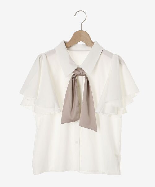 MAJESTIC LEGON（マジェスティックレゴン）の「スカーフリボンセットシャツ（シャツ/ブラウス・レディース・ブラック/オフホワイト/ホワイト系その他・MEDIUM）」の12枚目の写真