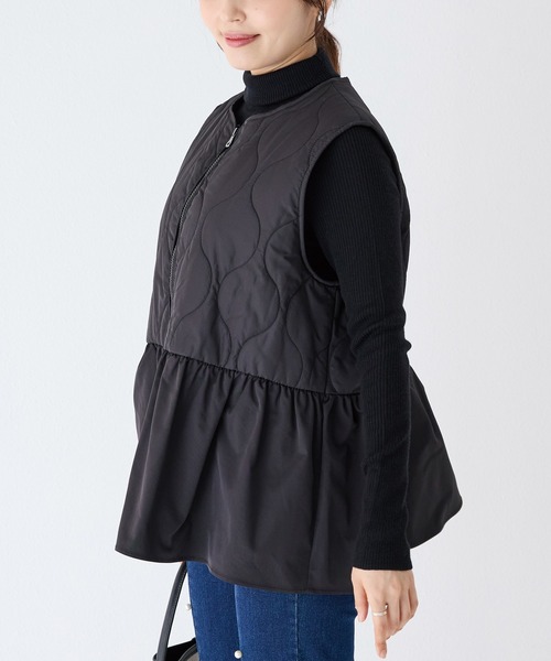 INCEDE(インシード)の「ペプラムキルティングベスト(ベスト・レディース・ブラック/オフホワイト・L/M/LL)」の18枚目の写真