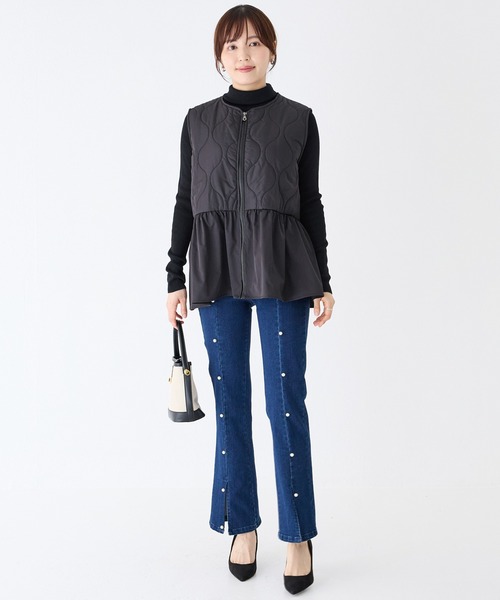 INCEDE(インシード)の「ペプラムキルティングベスト(ベスト・レディース・ブラック/オフホワイト・L/M/LL)」の21枚目の写真