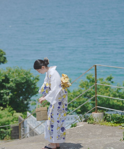 utatane×kuovi（クオヴィ）】絵羽浴衣3点セット 北欧デザイン（浴衣