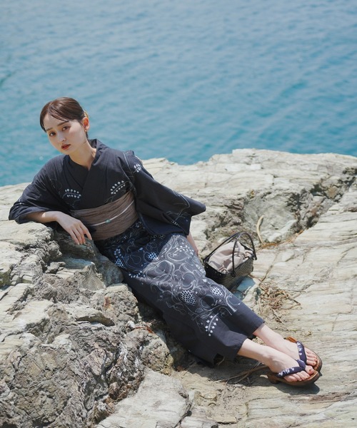 utatane×kuovi（クオヴィ）】絵羽浴衣3点セット 北欧デザイン（浴衣