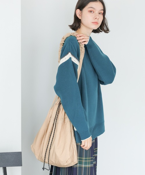 niko and...(ニコアンド)の「オリジナルドロストショルダーバッグ(ショルダーバッグ・レディース・ブルー/アイボリー/ブラック・0)」の1枚目の写真