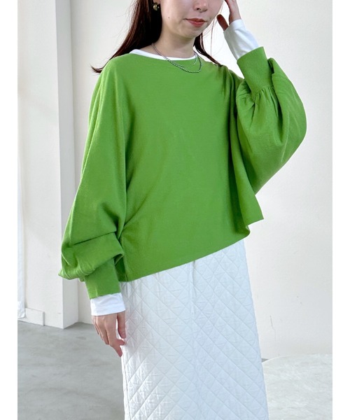 LEPSIM（レプシィム）の「14ゲージボリュームショートプルオーバー　183621（ニット/セーター・レディース・ダークブラウン/グリーン/ブラック/オフホワイト/ブルー/ホワイト・FREE）」の5枚目の写真