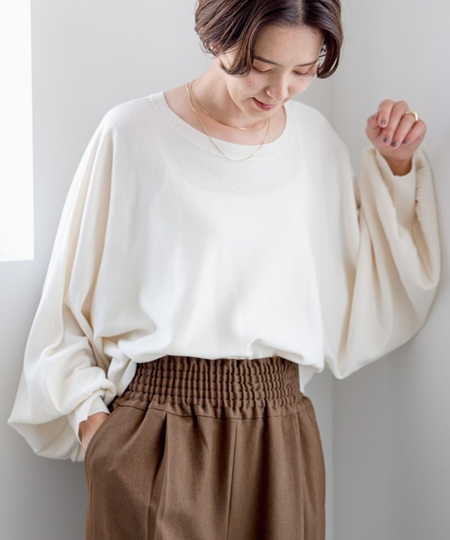 LEPSIM（レプシィム）の「14ゲージボリュームショートプルオーバー　183621（ニット/セーター・レディース・ダークブラウン/グリーン/ブラック/オフホワイト/ブルー/ホワイト・FREE）」の21枚目の写真