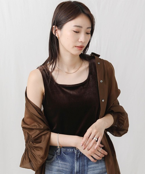 訳あり！ベロアタンクトップ セール】ベロアカップインタンクトップ（タンクトップ）｜CLOCHE