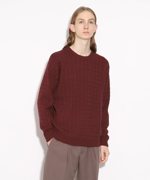 tk.TAKEO KIKUCHI(ティーケータケオキクチ)の「◆【WEB限定】ケーブルクルーネックニットプルオーバー(ニット/セーター・メンズ・オフホワイト/ボルドー/グレー系4/ブルー系その他/モスグリーン/ブラック・04/03/02/01)」の21枚目の写真