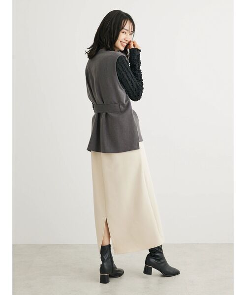 Green　Parks（グリーンパークス）の「B.ウエストベルトベスト（ベスト・レディース・グレー/ホワイト系その他2・FREE）」の4枚目の写真