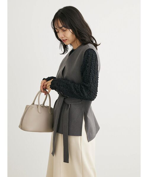 Green　Parks（グリーンパークス）の「B.ウエストベルトベスト（ベスト・レディース・グレー/ホワイト系その他2・FREE）」の6枚目の写真