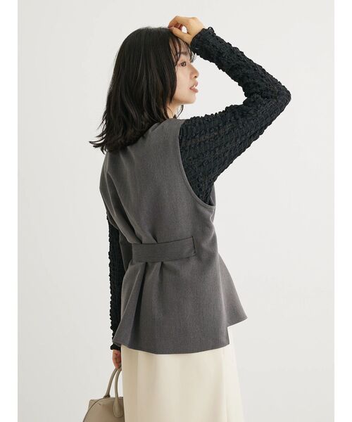 Green　Parks（グリーンパークス）の「B.ウエストベルトベスト（ベスト・レディース・グレー/ホワイト系その他2・FREE）」の7枚目の写真