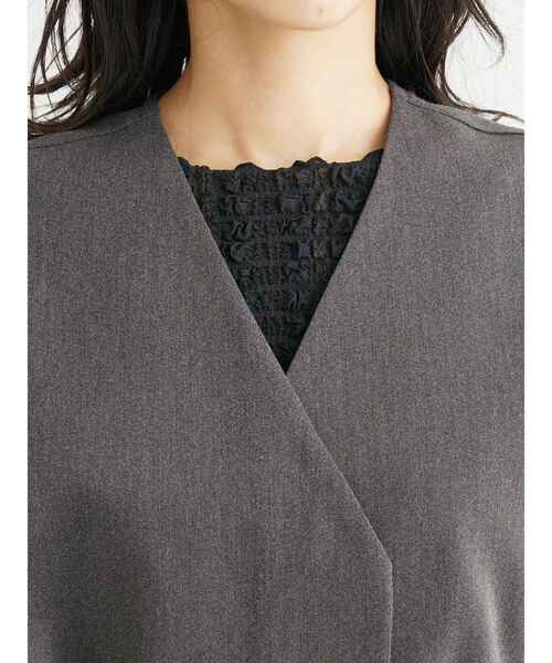 Green　Parks（グリーンパークス）の「B.ウエストベルトベスト（ベスト・レディース・グレー/ホワイト系その他2・FREE）」の8枚目の写真