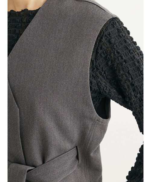 Green　Parks（グリーンパークス）の「B.ウエストベルトベスト（ベスト・レディース・グレー/ホワイト系その他2・FREE）」の9枚目の写真