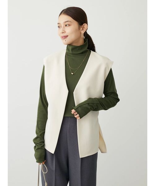 Green　Parks（グリーンパークス）の「B.ウエストベルトベスト（ベスト・レディース・グレー/ホワイト系その他2・FREE）」の13枚目の写真